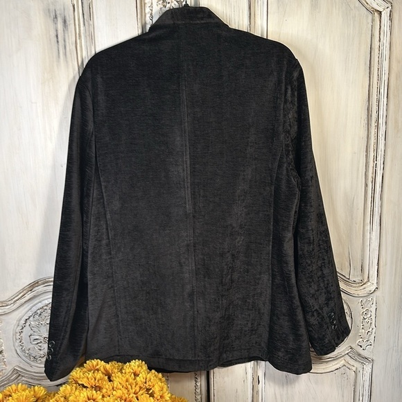 Men’s Crushed Black Velveteen Sports Jacket Size Large - Picture 6 of 10